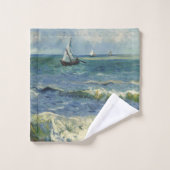 Paysage maritime vintage près des Saintes-Maries-d (Gant de toilette)