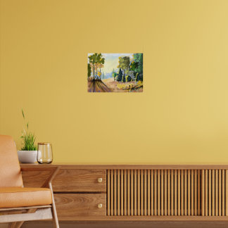 Paysage nature et sous bois en fôret, déco murale.