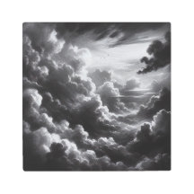 Paysage nuageux monochrome : Ciel dramatique en no
