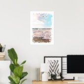 Paysage océanique - Affiche aquarelle (Bureau à domicile)