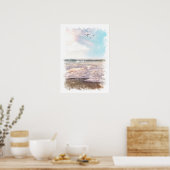 Paysage océanique - Affiche aquarelle (Cuisine)