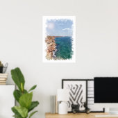 Paysage océanique - Affiche aquarelle (Bureau à domicile)