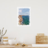 Paysage océanique - Affiche aquarelle (Cuisine)
