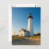 Paysage océanique du phare Soleil Carte postale (Devant / Derrière)