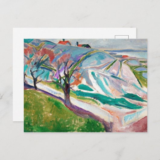 Paysage Peinture Edward Munch Carte postale (Devant / Derrière)