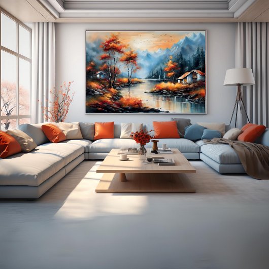 Paysage près du lac Poster d'art moderne