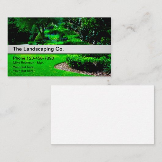 Paysage professionnel Cartes de visite simples (Devant / Derrière)