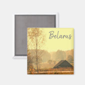Paysage rural d'architecture de Biélorussie Magnet (Recto/Verso)