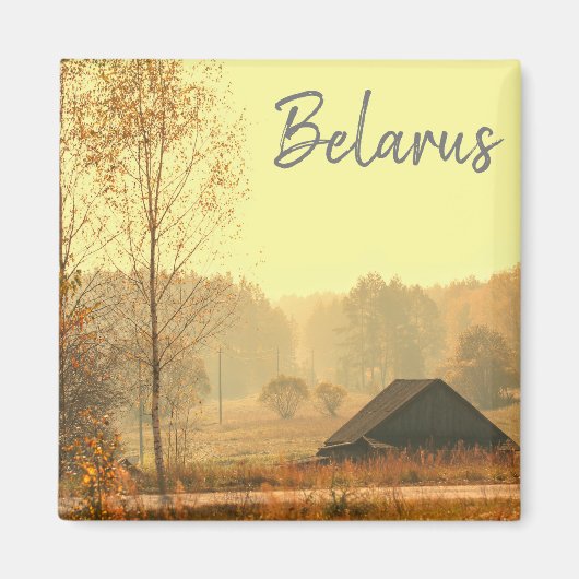 Paysage rural d'architecture de Biélorussie Magnet (Devant)