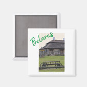 Paysage rural d'architecture de Biélorussie Magnet (Recto/Verso)