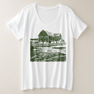 Paysage rural maison de ferme de style coupe