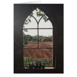 paysage rural vue depuis la fenêtre de l'église