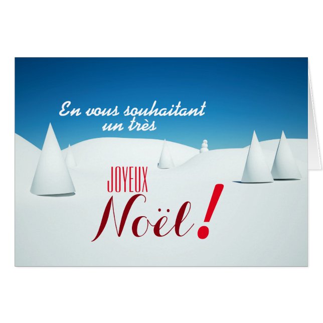 Paysage sous la neige 3D art Carte de Noel (Devant horizontal)