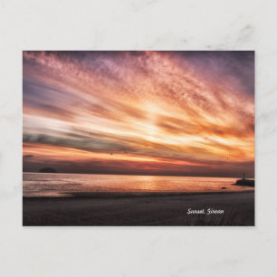 Paysage Sunset Girvan Beach Scotland Carte postale