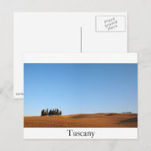 Paysage toscan avec cyprès arbres texte carte post (Devant / Derrière)