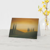 Paysage toscan - carte d'anniversaire (Fleur jaune)