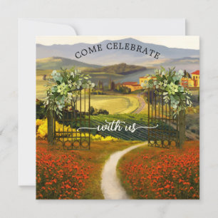 Paysage toscan coloré Faire-part de mariage