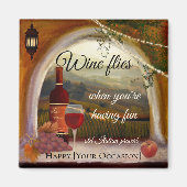 Paysage toscan Italie Art Vin Magnet (Devant)