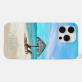 Paysage tropical de plage sablonneuse Monogramme (Verso Horizontal)