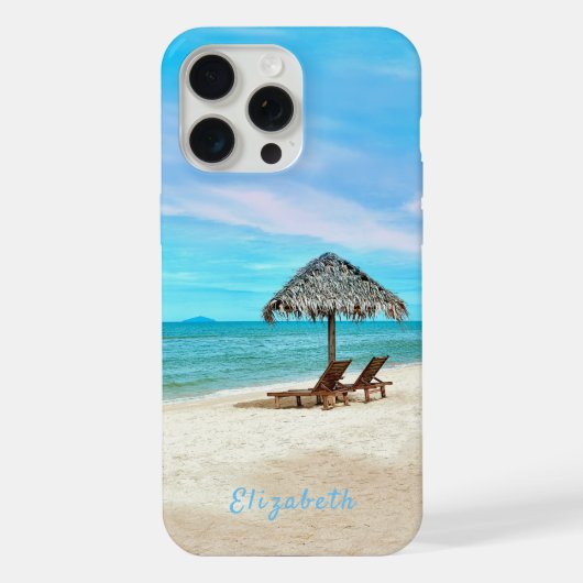 Paysage tropical de plage sablonneuse Monogramme (Verso)