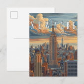 Paysage urbain de New York - Une carte postale à r (Devant / Derrière)