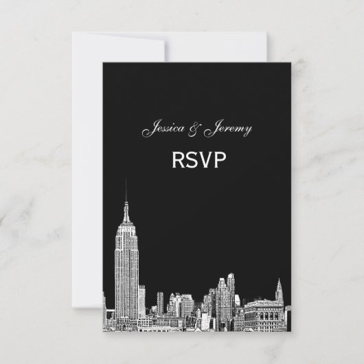 Paysage urbain de NYC 01 Gravé RSVP #1 Avec Menu (Devant)