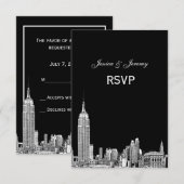 Paysage urbain de NYC 01 Gravé RSVP #2 (Devant / Derrière)