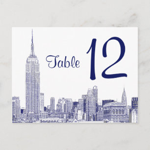 Paysage urbain de NYC gravé 01 Numéro de table Ble