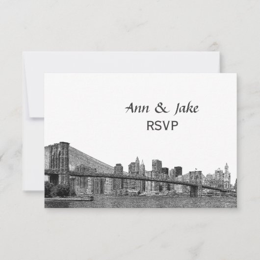 Paysage urbain de NYC Pont Bklyn Gravé #2H RSVP (Devant)