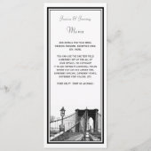 Paysage urbain de NYC Pont de Brooklyn #2 Menu Réc (Dos)