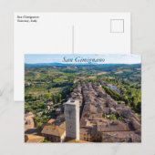 Paysage urbain de San Gimignano, carte postale de (Devant / Derrière)