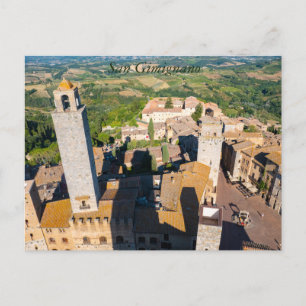 Paysage urbain de San Gimignano, carte postale de 