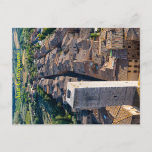 Paysage urbain de San Gimignano, carte postale de