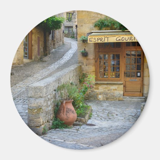 Paysage urbain en Dordogne, France aimant rond (Devant)