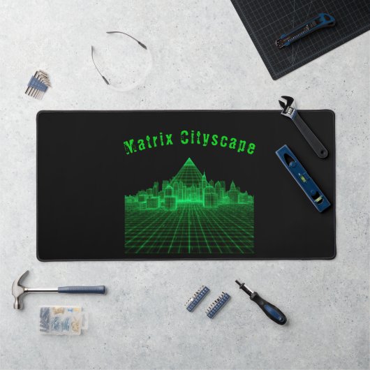 Paysage urbain Matrix Néon Vert Système Cyberpunk (Poste de travail)