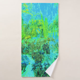 Paysage verdoyant et bleu du jardin