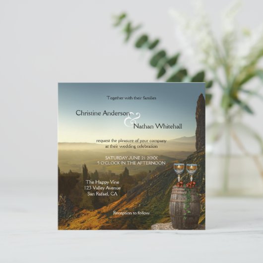 Paysage Vignoble Vignoble Faire-part de mariage vi (Debout devant)