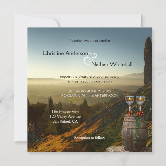 Paysage Vignoble Vignoble Faire-part de mariage vi (Devant)