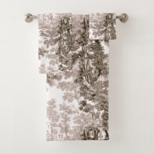 Paysage Vintage de chalet Toile Brown et blanche
