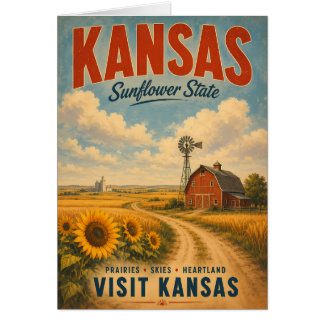 Paysage vintage du cœur du Kansas avec tournesols