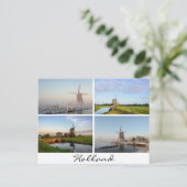 Paysages avec moulins à vent en Hollande carte pos (Debout devant)