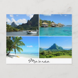 Paysages de Moorea collage texte carte postale