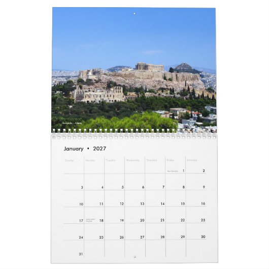 Paysages du calendrier mural grec (Jan 2027)