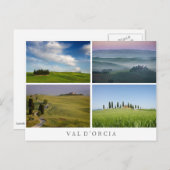 Paysages du Val d'Orcia collage carte postale (Devant / Derrière)
