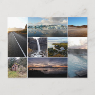 Paysages islandais collage carte postale