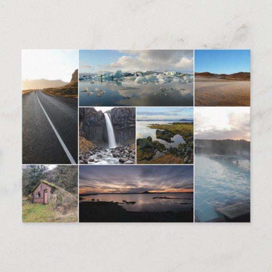 Paysages islandais collage carte postale (Devant)
