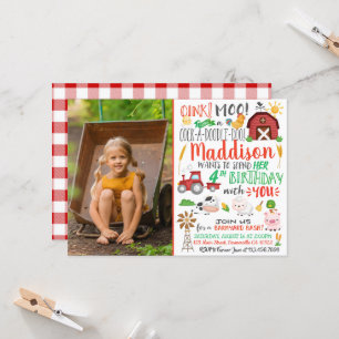 Paysan de l'aquarelle Invitation d'anniversaire av