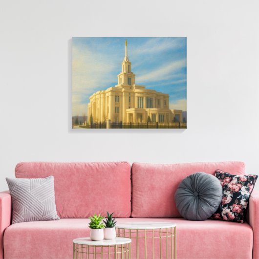 Payson Utah Temple Painting™ LDS Muurschildering C Canvas Afdruk (Insitu (Woonkamer))