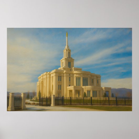Payson Utah Temple Painting™ LDS Wall Art Poster (Voorkant)