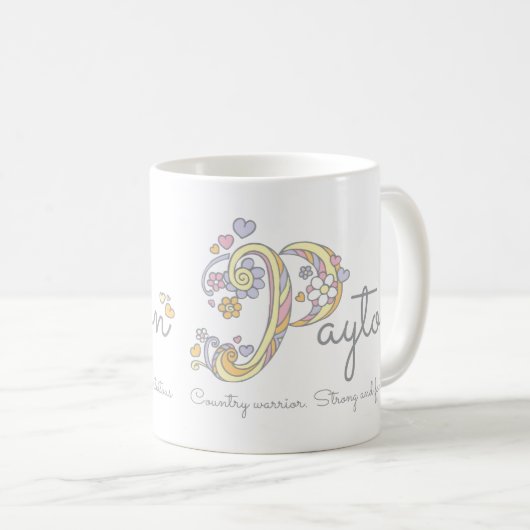 Payton lettre p nom signifiant mug monogramme (Devant droit)